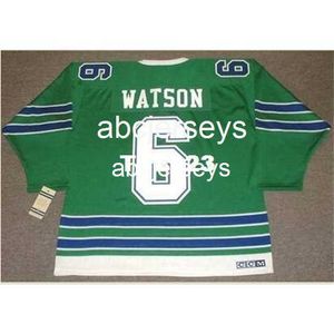 # 6 BRYAN WATSON Oakland Seals 1968 CCM Vintage Home Hockey Jersey Stitch n'importe quel numéro de nom