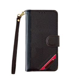 6 Cartes Holder Designer Case-Téléphone pour iPhone 15 15pro 14 14pro 13 13pro 12 Pro Max en cuir de luxe de luxe couverture de téléphone avec bracelet avec bracelet