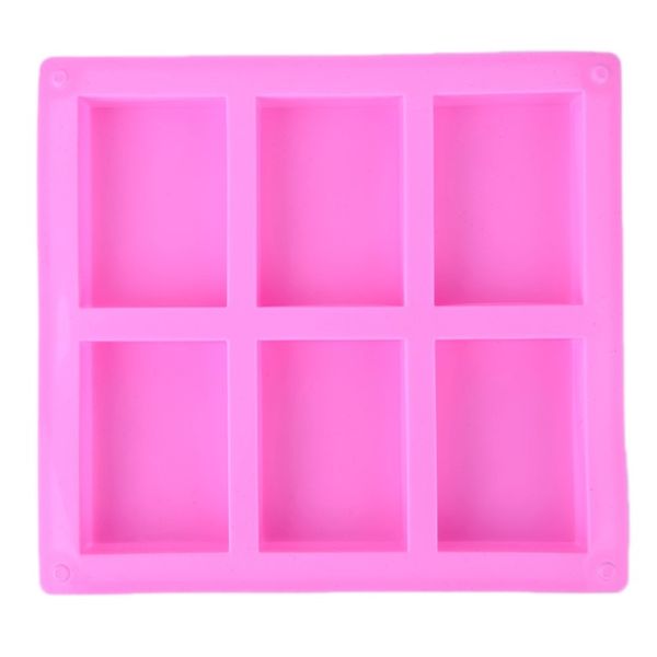 6 cavités faites à la main rectangle carré en silicone moule de savon chocolate doo dookes moule gâteau décoration de moules fondants 1 pièce 260d