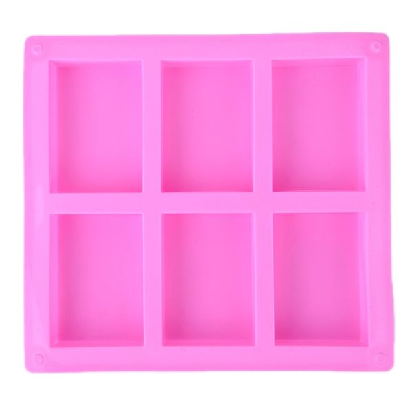 6 cavités faites à la main rectangle carré de silicone moule de savon chocolate doo dookes moule gâteau décoration de moules fondants 1 pièce 232h