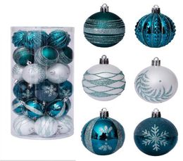 6 cm 30 pcs Transparent en plastique de Noël Ornements de balles de couleur décorations de couleurs pour le marché de la fête à domicile Pendent 1261258