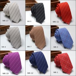 6 cm Sergé Cravate Hommes Classique Cravates Formelle De Mariage D'affaires Rouge Violet Bleu Bande Cravate Pour Hommes Accessoires Cravate Marié COTON Cravates