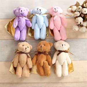 6 couleurs 10CM environ peluche ours en peluche vêtements accessoires cadeau d'anniversaire ours en peluche + sac de sucre de mariage