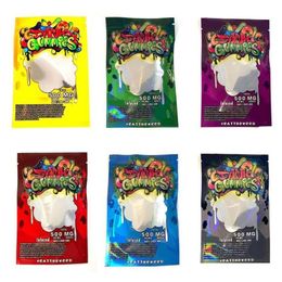 6 couleurs 500MG Mylar Sac d'emballage au détail Zip Lock Emballage Sac Vers Ours Cubes Cnskq Aojau