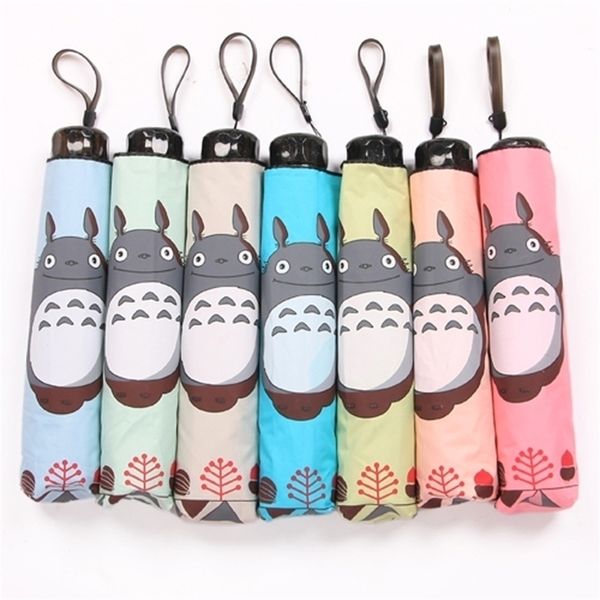 6 Couleur Anime Mon Voisin Totoro Mignon Parapluie Pliant Quotidien Cosplay Collection Y200324