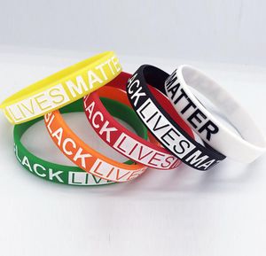 6 kleuren Black Lives Matter Polsbandjes Siliconen polsband Armband Letters Print Rubberen armbanden armband feestartikelen Heel UJJ1738388