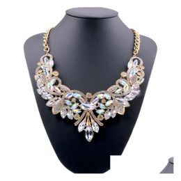 6 couleurs brillant Lady cristal colliers haut de gamme pendentifs délicats bijoux collier pour femmes beau cadeau dîner accessoires Drop Deli Dhkv7