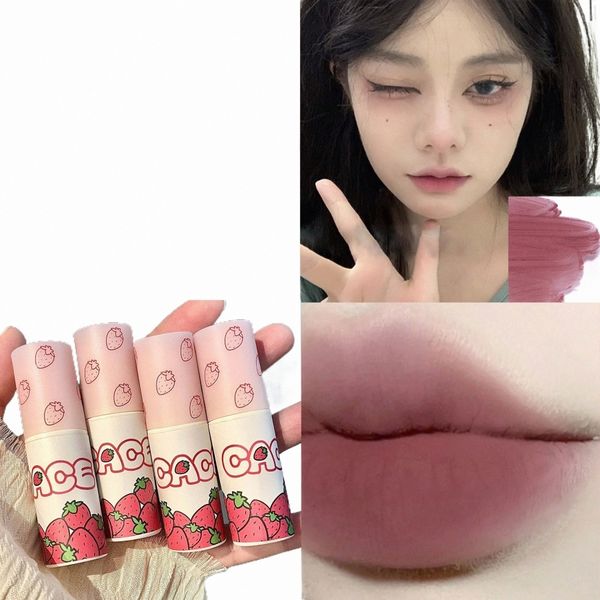 6 colores Marrón Rosa Labio Glaze Mate Líquido Lápiz labial Lindo Fresa Impermeable Veet Desnudo Rojo Labio Barro Mejilla Rouge Tinte Cosméticos t1Es #