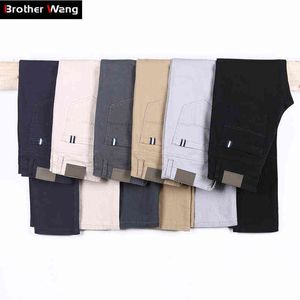 6 kleur casual broek mannen 2020 lente nieuwe zakelijke mode casual elastische straigh broek mannelijk merk grijs wit Khaki Navy G0104