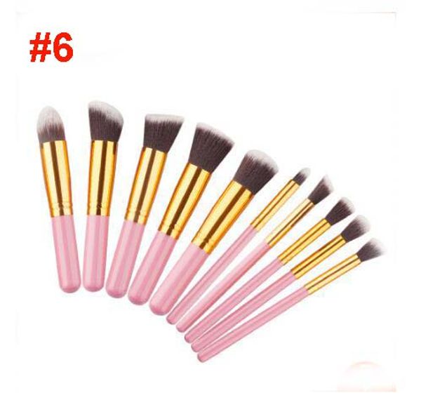 Ensemble de pinceaux de maquillage de 6 couleurs style mini 5 grands + 5 petits outils de maquillage de haute qualité kit de pinceaux cosmétiques BR002