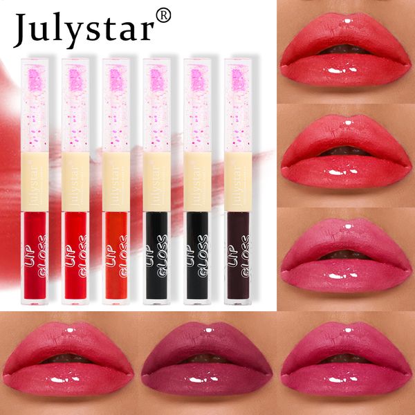 Maquillage 6 couleurs Double tête Pearl Gloss Water Gloss Lip Glaze Naturel et durable, antiadhésif aux tasses, Dudu Lip Gloss Vente en gros