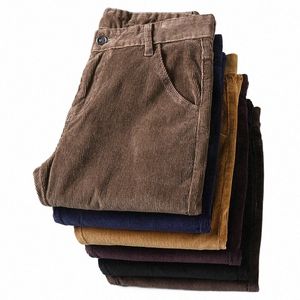 Pantalon décontracté en velours côtelé épais pour hommes, 6 couleurs, nouveau style Busin Fi Stretch, coupe régulière, vêtements de marque masculine, 2023 C0vV #