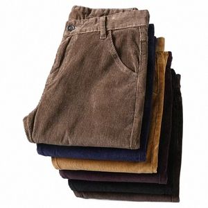 Pantalons décontractés en velours côtelé épais pour hommes, 6 couleurs, nouveau style Busin Fi Stretch, coupe régulière, vêtements de marque pour hommes, 2023 x5Y1 #