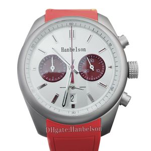 6 color Reloj Mudiche Cronograph Movimiento Japón Correa de cuero rojo Muñeco de pulsera Blanca Cara de dos tonos 42 mm Rose Reche Sport Reloj