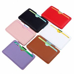 6 color Mini PU Leather Id Id Card Purse Purse Women Women Men Tarjeta de Busin Cover Bank Bank Card Box 3 Slot Slim Case L6xl#