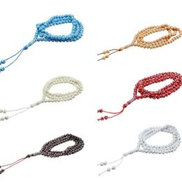 6 Kleur Moslim Midden -Oosten Armbanden Tassel Pendant 99 Gebedskralen Keten Islamitische Rosary264c