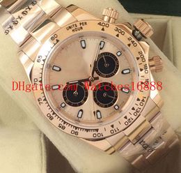 6 couleurs nouvelle montre pour hommes sans chronographe 116505 or Rose 18 carats 40mm asie 2813 mouvement automatique montre pour hommes montres-bracelets