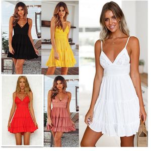 6 kleur sexy kanten band stiksel damesjurk backless boog prinses