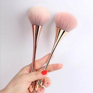 6 kleur single poeder borstel rose gouden stichting borstel zachte gezicht schoonheid tool goblet vormige make-up borstels voor foundation cosmetica tool