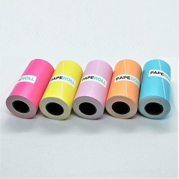 6 couleurs autocollants thermiques Rouleau 57 mm pour mini-étiquette d'imprimante portable Photo Papier Papier en toute sécurité BPA BPA Smooth Printing