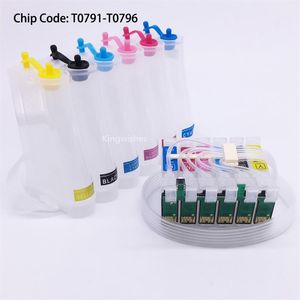 6 kleur T0791-T0796 Leeg CISS Inktsysteem Met ARC Chip Voor Epson 1400 PX700W PX800FW P50 PX830FWD A1430 Artisan 1430249U