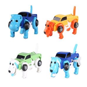 6 kleuren 12 cm Kidspeelgoed Cool automatisch transformatie Clockwork hondenauto voertuig klokwerk Wandel speelgoed voor kinderen speelgoed speelgoed auto speelgoed cadeau