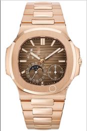 6 colores El mejor reloj de fábrica Oro rosa Movimiento automático 41 mm 5712 Fecha Clásico ultra delgado 5711 Cristal Acero inoxidable Relojes para hombre Relojes de pulsera