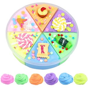 6 couleurs gâteau slime toys stretlow cloud slime pelufy floam kids modélisation argile toys polymère sûr gâteau slime cadeau pour enfants 1888