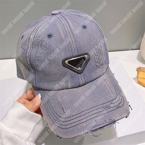 6 couleurs Casquette Washed Denim Hommes Designer Ball Caps Femmes Mode Casquette de baseball réglable Casquettes de baseball de luxe Cappello Chapeaux ajustés