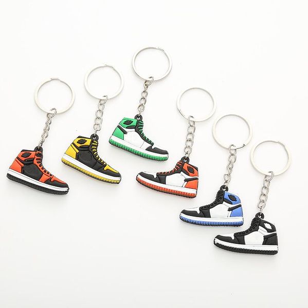 6 Couleurs Designer Mini Silicone Baskets Porte-clés Hommes Femmes Enfants Porte-clés Cadeau Chaussures Porte-clés Sac À Main Chaîne Chaussure De Basket-Ball Porte-clés Prix En Vrac