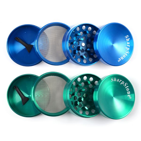 6 colores, accesorios para fumar hierbas secas, molinillo cóncavo único de 4 capas, 40mm, 50mm, 55mm, 63mm de diámetro, triturador de pimienta, molinillos de tabaco 5925