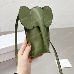 6 colores Elefante Crossbody Mini bolsos de hombro Bolsos de mujer Diseñador de lujo Teléfono Bolso de embrague Titular de la tarjeta de cuero Monedero Monedero de calidad superior Lindo