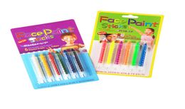 6 kleuren schuimen schilderij krijt potloden tijdelijke tatoeages splicing structuur verf body pen stick voor kinderen feest make -upgereedschap FO7626232