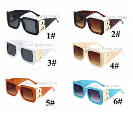 6 colores Diseñador de moda Square Eye Men Gafas de sol Gradientes Blue Beige Marrón Gafas Sol Big Feminino de Sol UV400 10PSC Promoción de barco rápido9713479