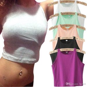 6 kleuren Fitness Skinny Crop Top 2019 Nieuwe Vrouwen Tight Bustier Crop Top Skinny T-shirt Belly S Dans Tops Vest Tank Tops