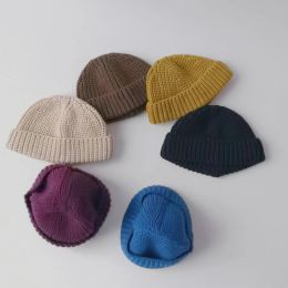 6 kleuren Kids Knitted Hat 2023 Autumn Kids Beanie Cap Soft Baby Bonnet Cap Elastische Kids Beanie Wool Cap Korea Style