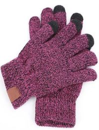 6 colores Guantes de punto hombre Mujer sólido Winter Warm Glove Portable Sports Outdoor Five Fingers Guantes de pantalla táctil para iPhone 12 P6596769