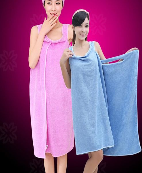 6 couleurs Lady Girls Magic Bath Soft Wearable Towels Spa Down Towel Body Wrap Bath Bathrobe Robe Beach Robe Wearable Magic serviette3833799