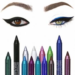 6 couleurs Lg durable Eye Liner Crayon imperméable à l'eau Pigment Bleu Brun Noir Eyeiner Pen Femmes Fi Couleur Maquillage des yeux Cosmétique m2GJ #