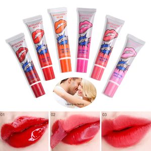 6 kleuren Lipgloss Peel-off Duurt 24 uur Geen Vlek Marine Collageen Lippenstift Balsem Plant Romantische Beer Make-up Hydraterende Lip Masker