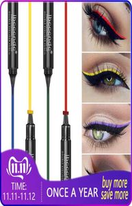 6 couleurs Eyeliner liquide tampon stylo noir mat coloré yeux paresseux maquillage imperméable à séchage rapide bleu vert rouge jaune Eye Liner2233331