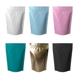 6 kleuren mat aluminium folie zelf verzegelde verpakkingszak koffieboon koekje bakken zelfklevende frosted food tas lx4122