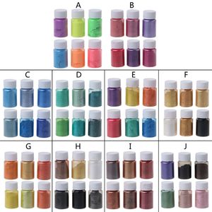 6 colores Pearl Powder Epoxy Resina Dye Pigment Pearl Pigment Natural Mica Powder Bail Bombas/ pintura/ jabón/ esmalte de uñas Diy Crafts