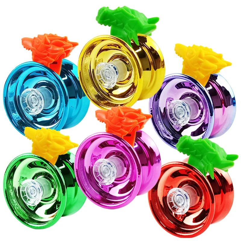 6 färger professionella yoyo leksak aluminium legering barn nybörjare yo-yos för gåva yo-yo finger skyddstillbehör