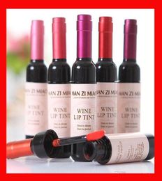 6 kleuren rode wijnfles lippenstift tattoo gekleurd matte lippenstift lipgloss gemakkelijk te dragen waterdichte anti -aanbak tint vloeistof8866941
