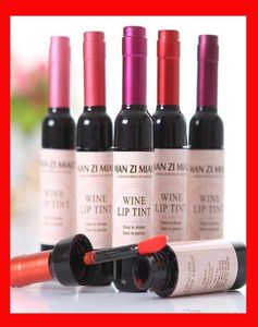 6 kleuren rode wijnfles lippenstift tattoo gekleurd matte lippenstift lipgloss gemakkelijk te dragen waterdichte anti -aanbak tint vloeistof7988008