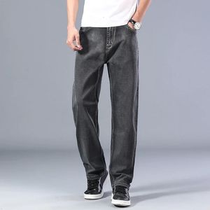 6 kleuren lente zomerheren dunne rechte poten losse jeans klassieke stijl geavanceerde stretch baggy broek mannelijk plus size 40 42 44 240328