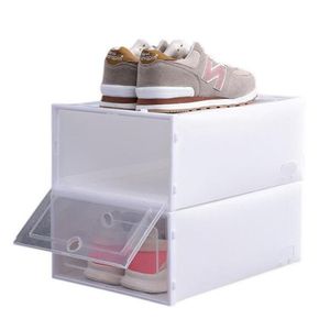 Boîte à chaussures en plastique transparent épais de 6 couleurs, boîte de rangement de chaussures résistante à la poussière et à l'humidité, couleur bonbon, boîte à chaussures de style tiroir Simple