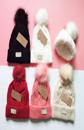 Gorros tejidos de invierno para mujer, 6 colores, con pelo fino interior, gorros cálidos y suaves, sombreros de ganchillo de marca, 140g Tag4377631