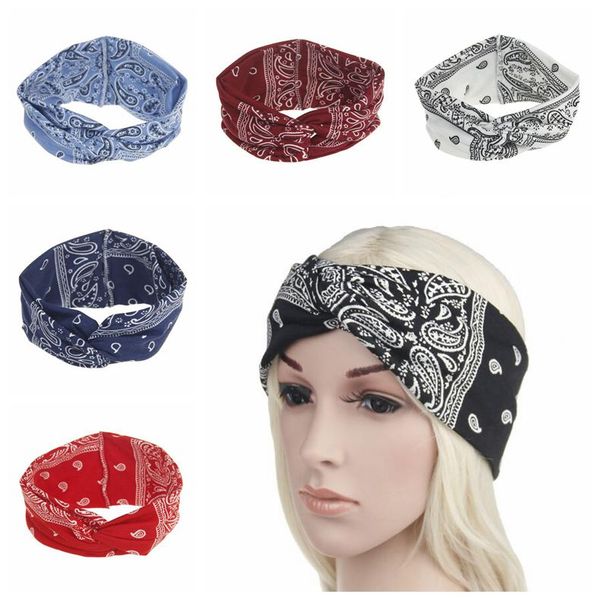 6 Couleurs Femmes Stretch Twist Bandeau Bohême Sport Yoga Head Wrap Bandana Chapeaux Cheveux Ornement Accessoires CCA9660 120pcs